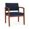 Lesro Lenox Wood Wide Guest Chair Wood Frame, Cherry, RF Blueberry Back, MD Ink Seat LW1201 - alternate 1